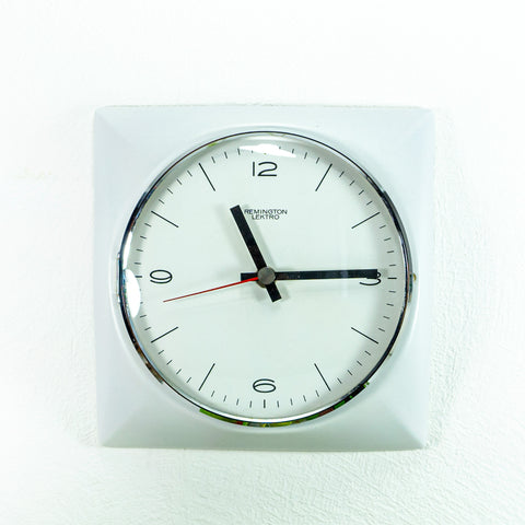 Off-white 1960s midcentury CERAMIC WALL CLOCK by Remington Westgermany