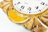 70s Orange Beige Golden CERAMIC CLOCK by JUNGHANS Studio 2000
