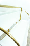 Iconic gold white 1970s FOLDABLE BAR TROLLEY 'Dinett' by Bremshey