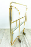 Iconic gold white 1970s FOLDABLE BAR TROLLEY 'Dinett' by Bremshey