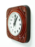 1970s Square RED CERAMIC MIDCENTURY Wall Clock Westgermany by Diplomat