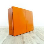 Rare 1960s Deep Orange Italian design MEDICINE CABINET by Plaster SpA