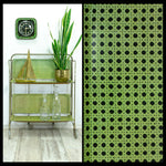 Green 1970s FOLDABLE BAR CART 'Dinett' by Bremshey,  Viennese Braid Formica trays