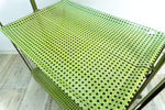 Green 1970s FOLDABLE BAR CART 'Dinett' by Bremshey,  Viennese Braid Formica trays