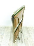 Green 1970s FOLDABLE BAR CART 'Dinett' by Bremshey,  Viennese Braid Formica trays