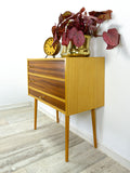 Extraordinary 60s MIDCENTURY swivel drawer storage or SEWING BOX