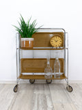 Light Oak 1970s Midcentury FOLDING BAR CART 'Dinett' by Bremshey Westgermany