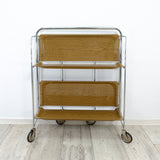 Light Oak 1970s Midcentury FOLDING BAR CART 'Dinett' by Bremshey Westgermany