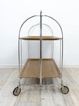 Light Oak 1970s Midcentury FOLDING BAR CART 'Dinett' by Bremshey Westgermany