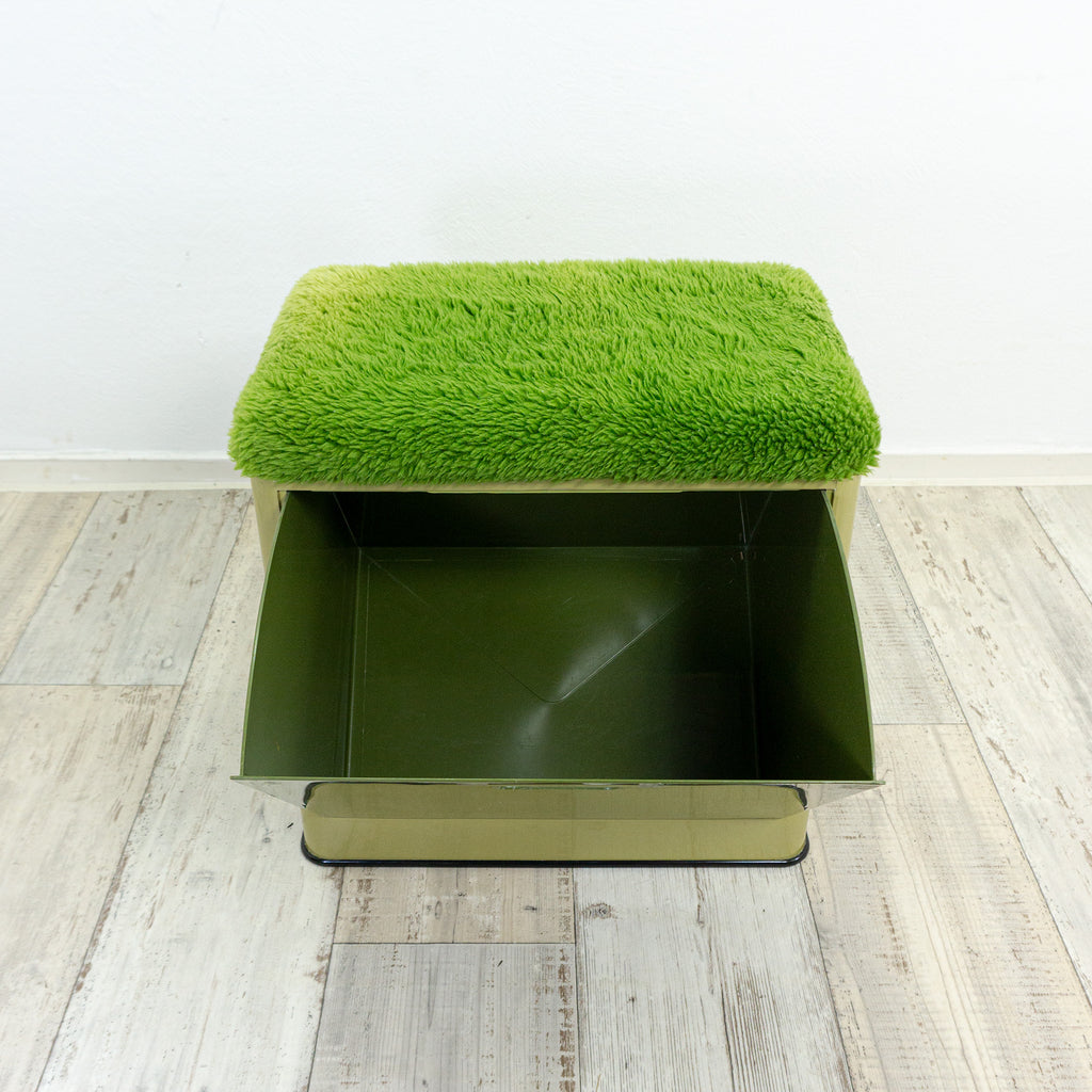 Bicolor Green 70s Vintage BATHROOM LAUNDRY BOX Stool, Emsa