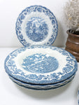 MYOTTS COUNTRY LIFE blue, Set Of 6 Dessert Plates, Staffordshire Dishes England