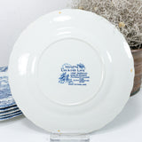 MYOTTS COUNTRY LIFE blue, Set Of 6 Dessert Plates, Staffordshire Dishes England