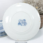 MYOTTS COUNTRY LIFE blue, Set of 4 Soup Plates, Fine Staffordshire Tableware England