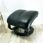 Large 1970s Danish Design Midcentury LEATHER LOUNGE OTTOMAN Footstool