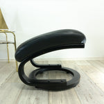 Large 1970s Danish Design Midcentury LEATHER LOUNGE OTTOMAN Footstool