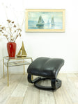 Large 1970s Danish Design Midcentury LEATHER LOUNGE OTTOMAN Footstool
