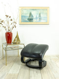 Large 1970s Danish Design Midcentury LEATHER LOUNGE OTTOMAN Footstool