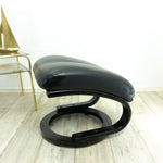Large 1970s Danish Design Midcentury LEATHER LOUNGE OTTOMAN Footstool