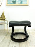 Large 1970s Danish Design Midcentury LEATHER LOUNGE OTTOMAN Footstool