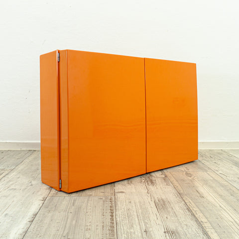 XXL 1970s Italian orange BATHROOM MEDICINE CABINET by Carrara & Matta