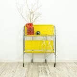 Iconic 1960s FOLDING CART 'Dinett' with yellow faux-wood Formica top