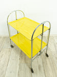 Iconic 1960s FOLDING CART 'Dinett' with yellow faux-wood Formica top