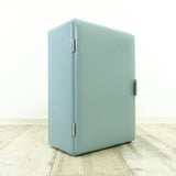 Light Blue  1950s MIDCENTURY DESIGN Medicine Cabinet, one door glass shelves