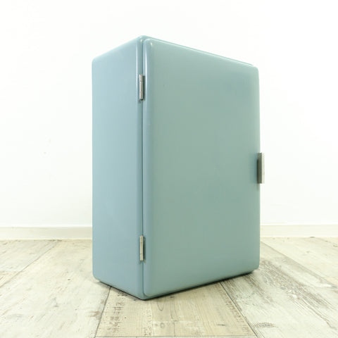 Light Blue  1950s MIDCENTURY DESIGN Medicine Cabinet, one door glass shelves