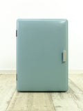 Light Blue  1950s MIDCENTURY DESIGN Medicine Cabinet, one door glass shelves