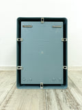 Light Blue  1950s MIDCENTURY DESIGN Medicine Cabinet, one door glass shelves