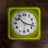 1970s Ceramic MIDCENTURY WALL CLOCK by Dugena Westgermany green yellow