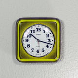 1970s Ceramic MIDCENTURY WALL CLOCK by Dugena Westgermany green yellow