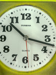 1970s Ceramic MIDCENTURY WALL CLOCK by Dugena Westgermany green yellow