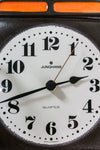 Orange Brown 1970s JUNGHANS WESTGERMANY Ceramic Battery Clock