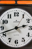 Orange Brown 1970s JUNGHANS WESTGERMANY Ceramic Battery Clock
