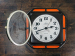 Orange Brown 1970s JUNGHANS WESTGERMANY Ceramic Battery Clock