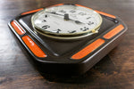Orange Brown 1970s JUNGHANS WESTGERMANY Ceramic Battery Clock