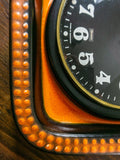 1970s ORANGE Black Westgerman WALL CLOCK by Electrica, Junghans movement
