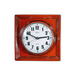 1970s Square RED CERAMIC MIDCENTURY Battery Wall Clock by Pallas, Westgermany