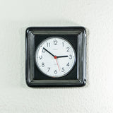 Rare! Black 1970s German MIDCENTURY Ceramic WALL CLOCK by Kienzle
