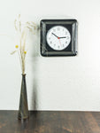 Rare! Black 1970s German MIDCENTURY Ceramic WALL CLOCK by Kienzle