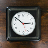 Rare! Black 1970s German MIDCENTURY Ceramic WALL CLOCK by Kienzle