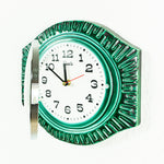 Ocean-Green Black 1970s midcentury ceramic relief battery WALL CLOCK Westgermany