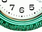 Ocean-Green Black 1970s midcentury ceramic relief battery WALL CLOCK Westgermany