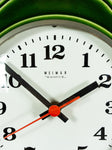 Moss Green 1970s midcentury ceramic WALL CLOCK by Weimar, Eastgermany