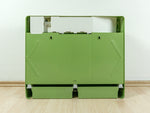 Large 1970s green ILLUMINATED MIDCENTURY Medicine CABINET three mirrored doors