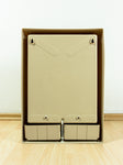1970s milk coffee color BATHROOM MEDICINE CABINET, Lock and 2 Drawers