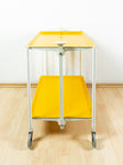 Egg Yolk Yellow 1980s FOLDABLE SERVING TROLLEY, Formica Bar Cart