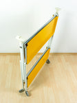 Egg Yolk Yellow 1980s FOLDABLE SERVING TROLLEY, Formica Bar Cart