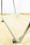 Rare 1980s Acrylic FOLDING CART, Chromed Serving Trolley Transparent Trays